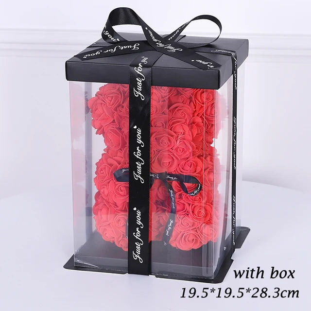 Teddy Rose Bear With Box and LED Light Display