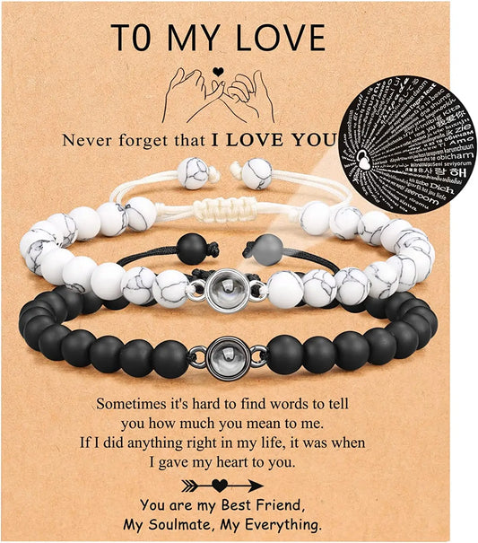 I Love You 100 Languages Couples Paired Bracelet